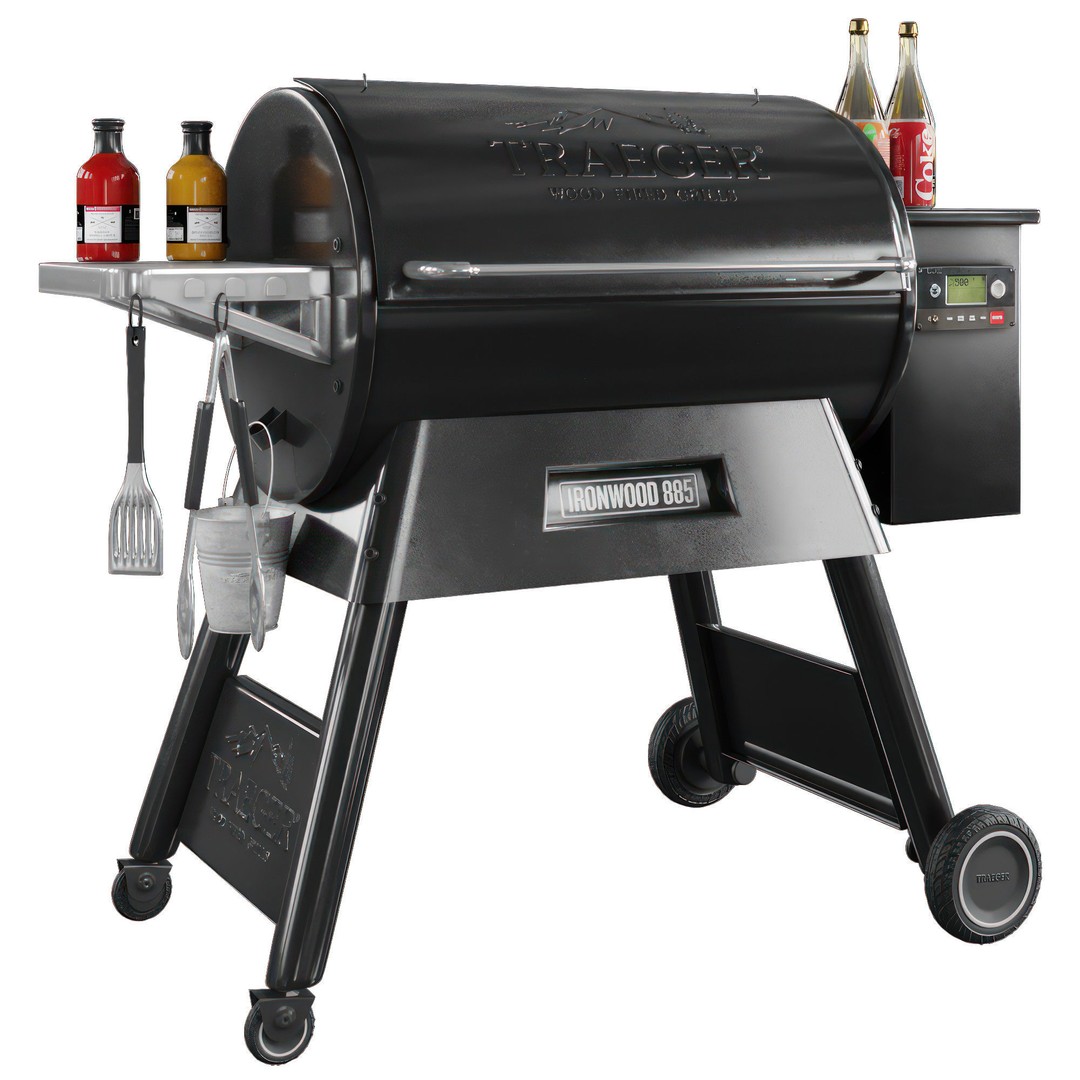 Traegar BBQ 3D Model – Outdoor Grill with Accessories, FBX, OBJ - View 5