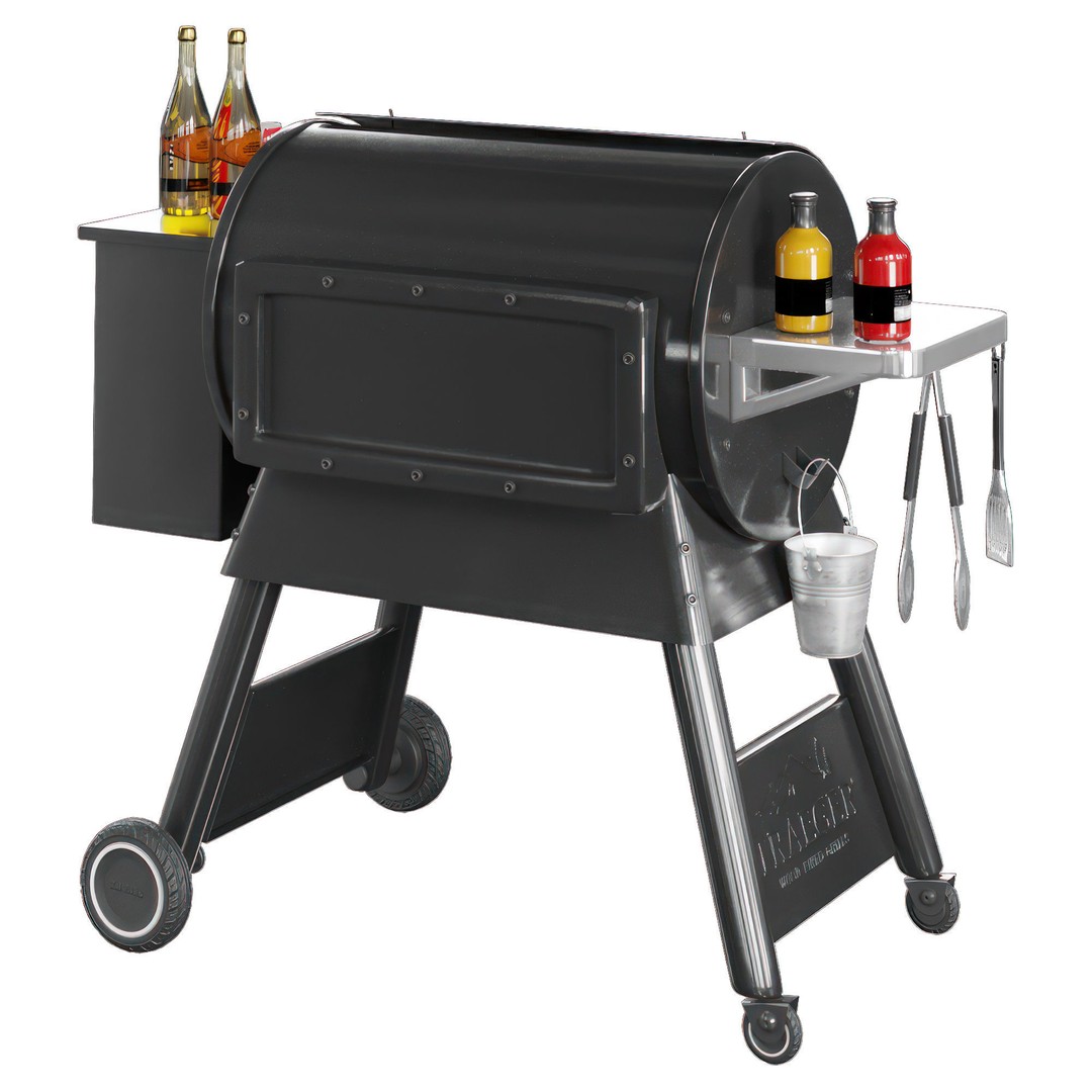 Traegar BBQ 3D Model – Outdoor Grill with Accessories, FBX, OBJ - View 8