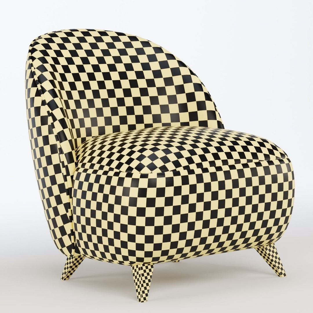 Henri Armchair 3D Model – Classic Fabric Chair, FBX & OBJ Formats