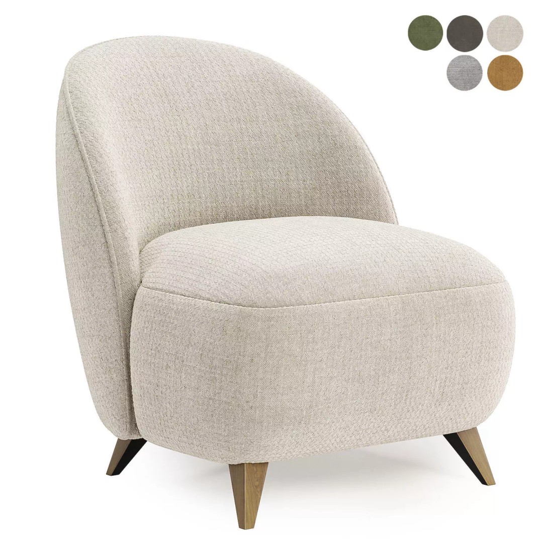 Henri Armchair 3D Model – Classic Fabric Chair, FBX & OBJ Formats - View 2