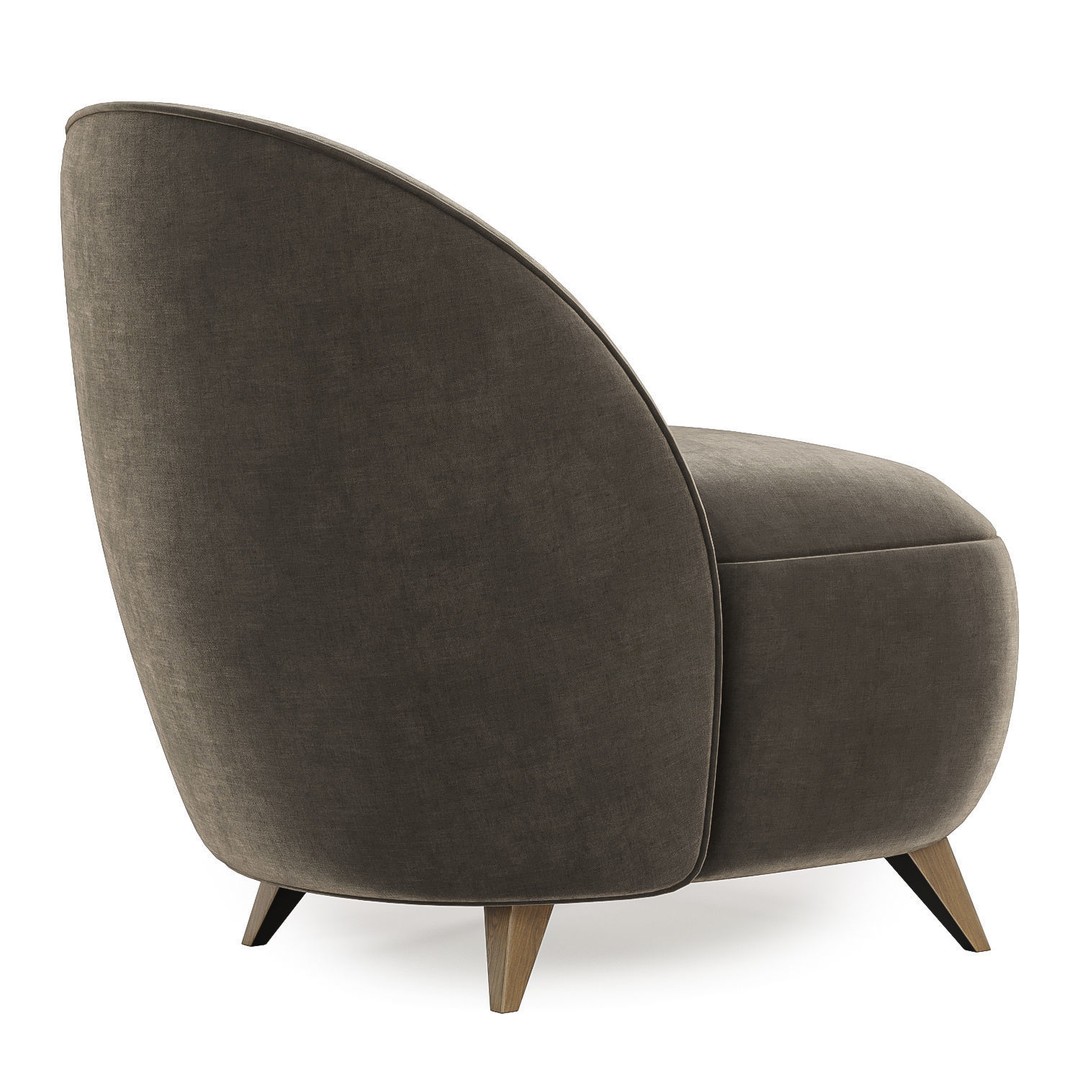 Henri Armchair 3D Model – Classic Fabric Chair, FBX & OBJ Formats - View 7
