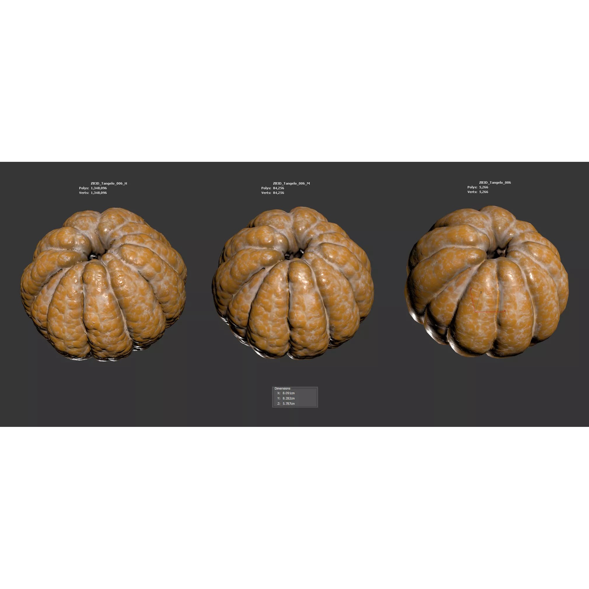 Tangelo - Photorealistic 3D Model - View 7
