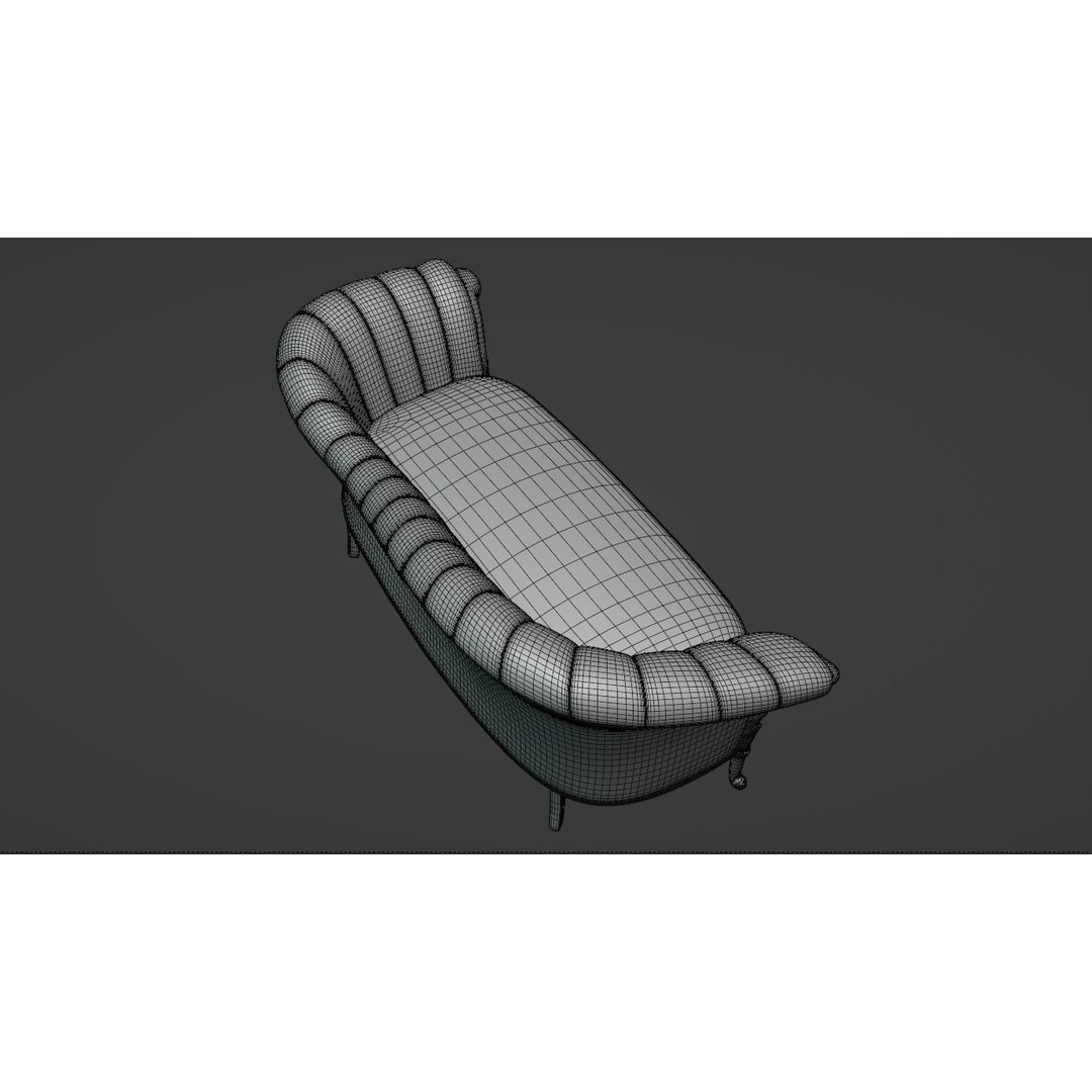 Chaise Lounge 3D Model – Low Poly Sofa with PBR Textures, FBX - View 11