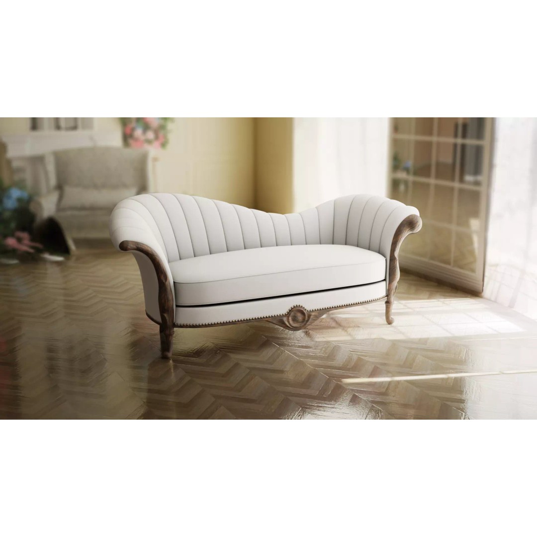 Chaise Lounge 3D Model – Low Poly Sofa with PBR Textures, FBX - View 2