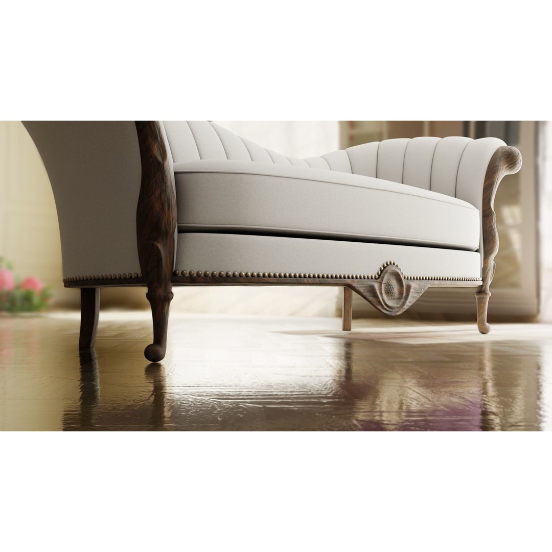 Chaise Lounge 3D Model – Low Poly Sofa with PBR Textures, FBX - View 6
