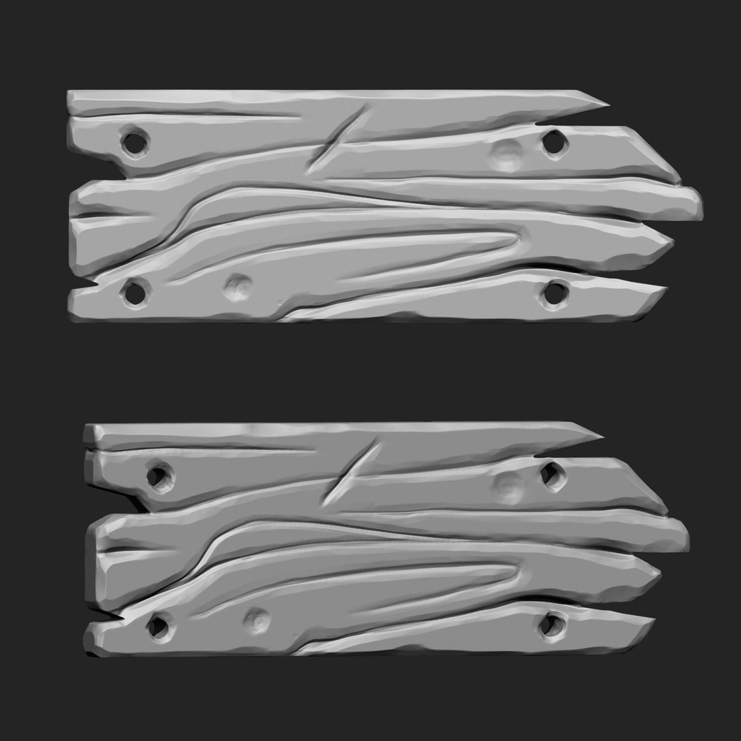 Stylized Wooden Plank 3D Model – IMM Brush Mega Pack, 73 Brushes