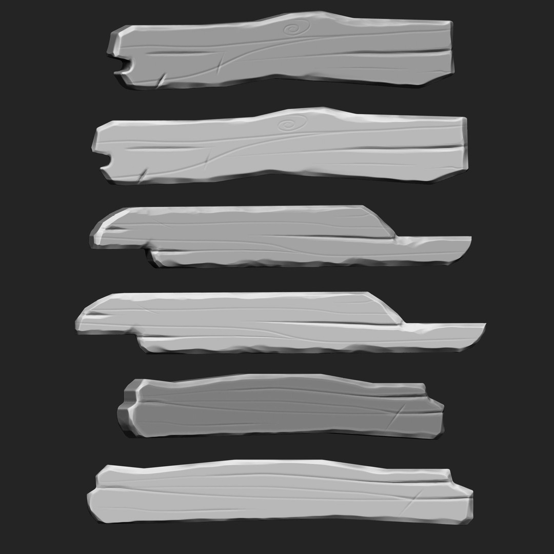 Stylized Wooden Plank 3D Model – IMM Brush Mega Pack, 73 Brushes - View 10