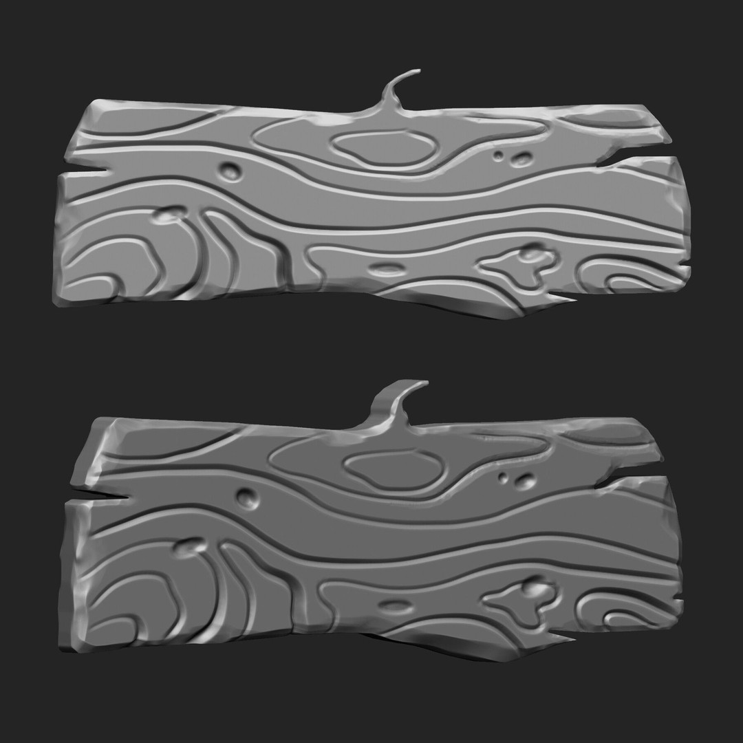 Stylized Wooden Plank 3D Model – IMM Brush Mega Pack, 73 Brushes - View 18