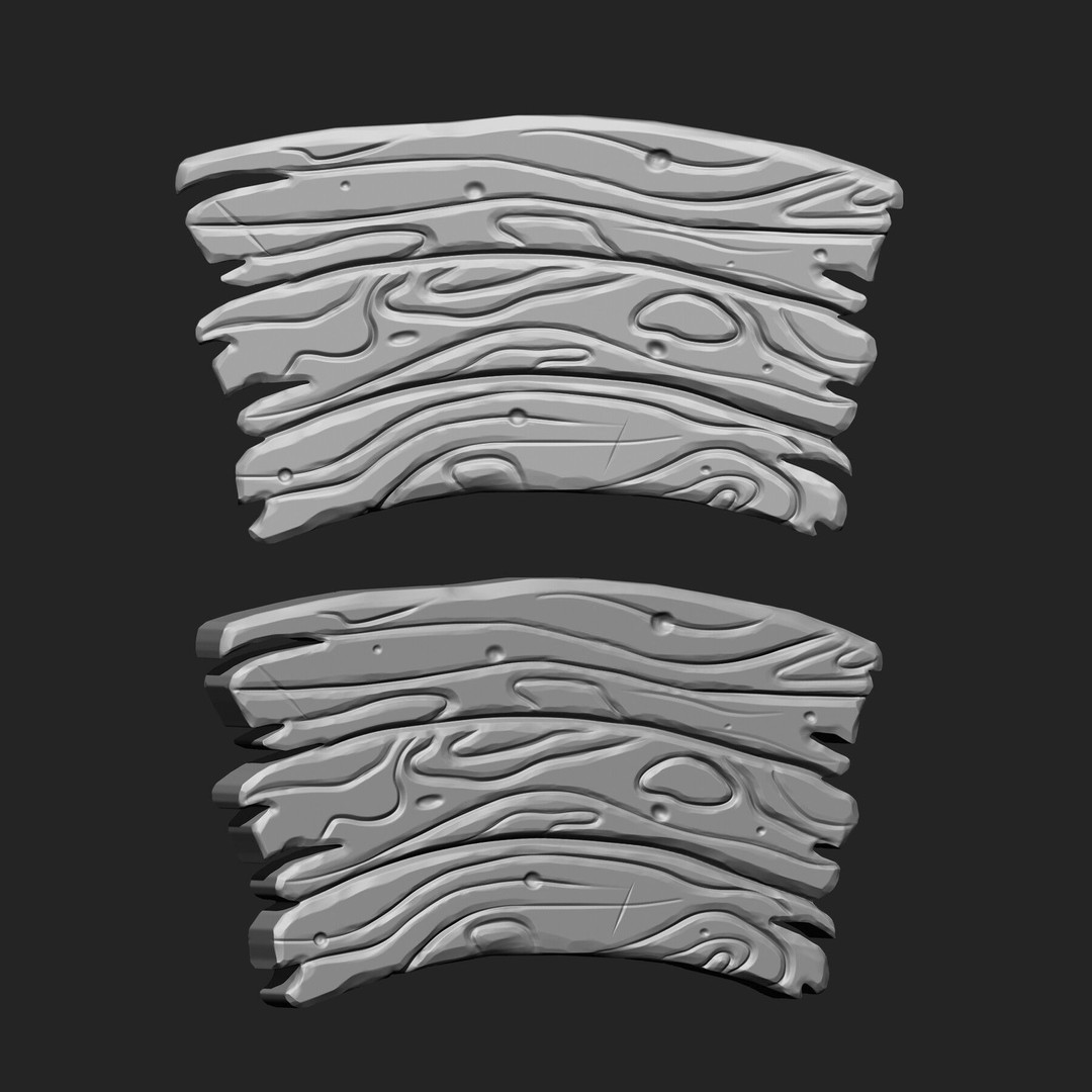 Stylized Wooden Plank 3D Model – IMM Brush Mega Pack, 73 Brushes - View 20