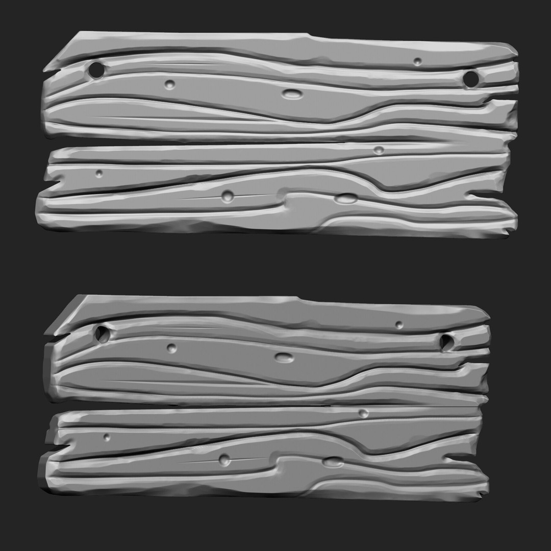 Stylized Wooden Plank 3D Model – IMM Brush Mega Pack, 73 Brushes - View 22