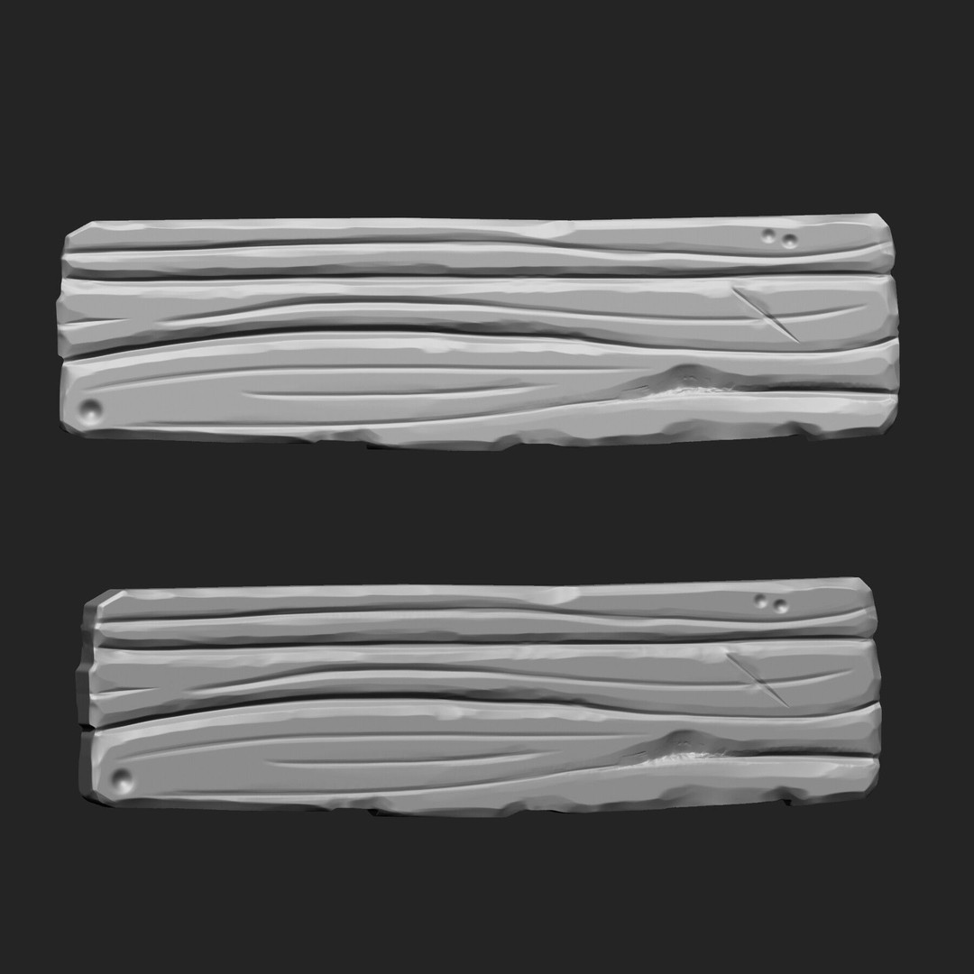 Stylized Wooden Plank 3D Model – IMM Brush Mega Pack, 73 Brushes - View 31
