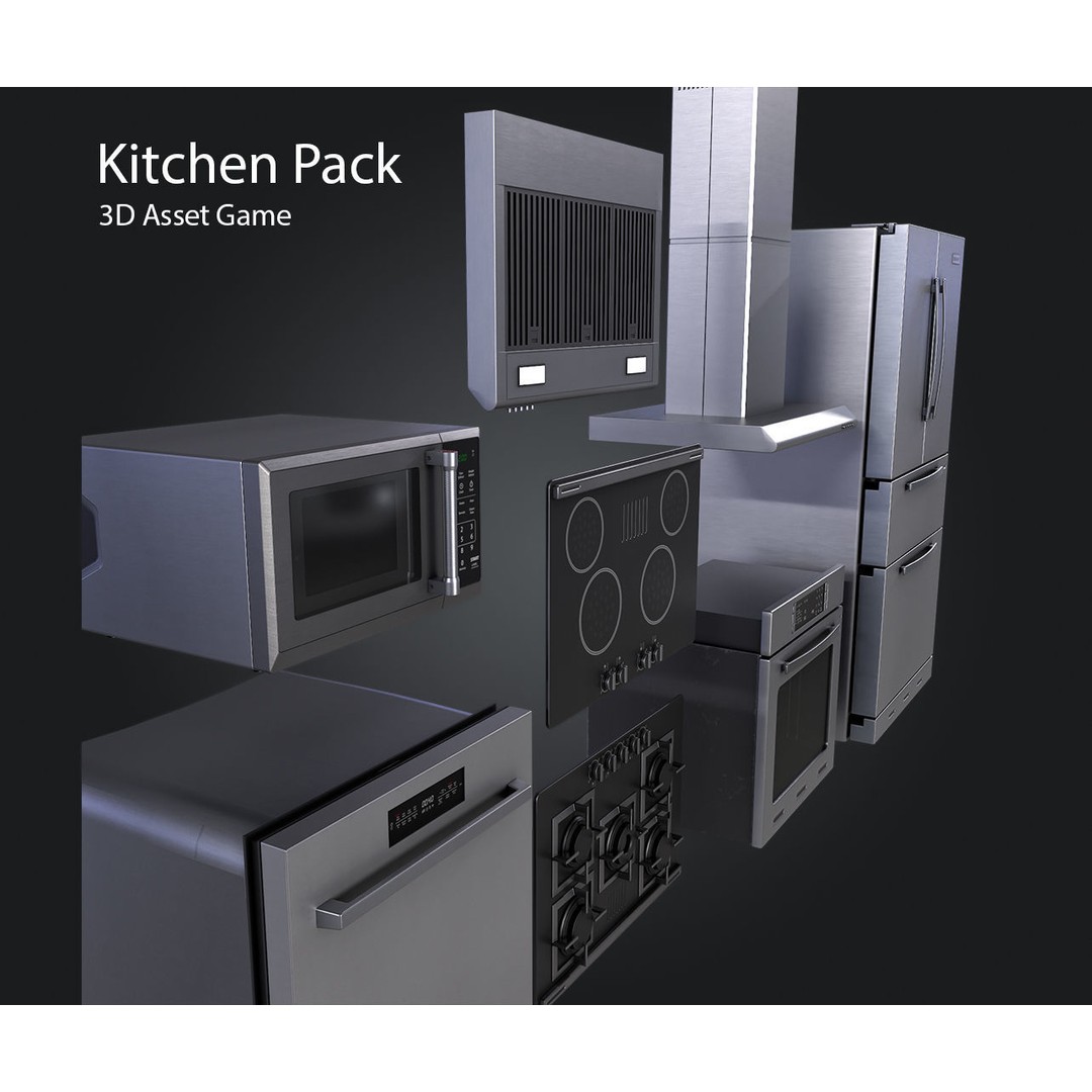Kitchen Appliances 3D Model – Low Poly Game Asset, FBX, PBR Textures - View 10