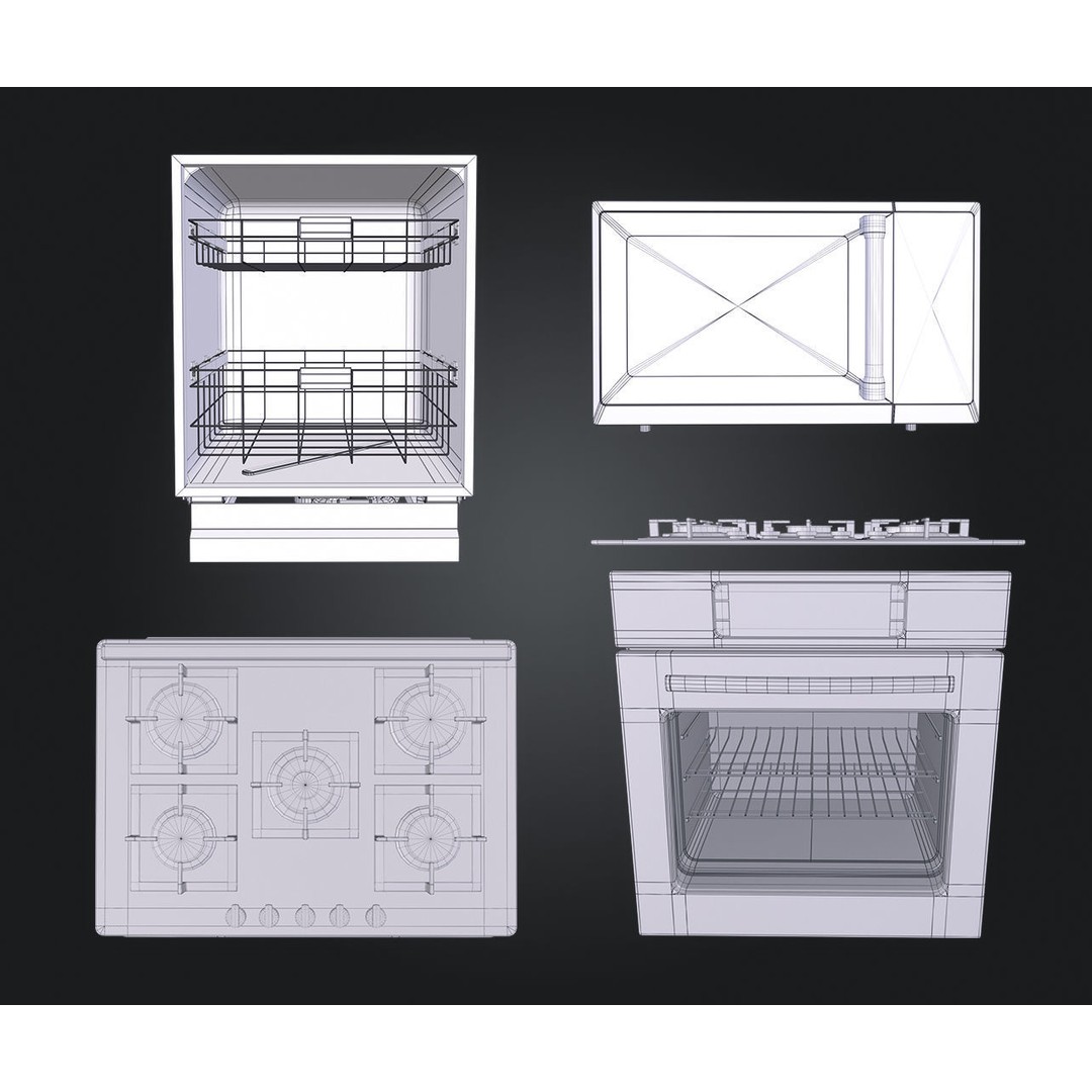 Kitchen Appliances 3D Model – Low Poly Game Asset, FBX, PBR Textures - View 11