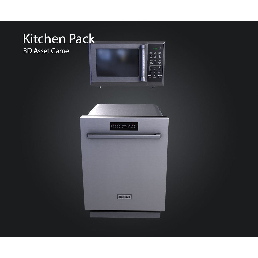 Kitchen Appliances 3D Model – Low Poly Game Asset, FBX, PBR Textures - View 5