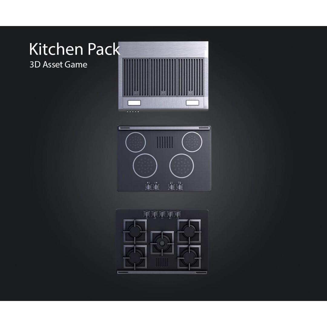 Kitchen Appliances 3D Model – Low Poly Game Asset, FBX, PBR Textures - View 6