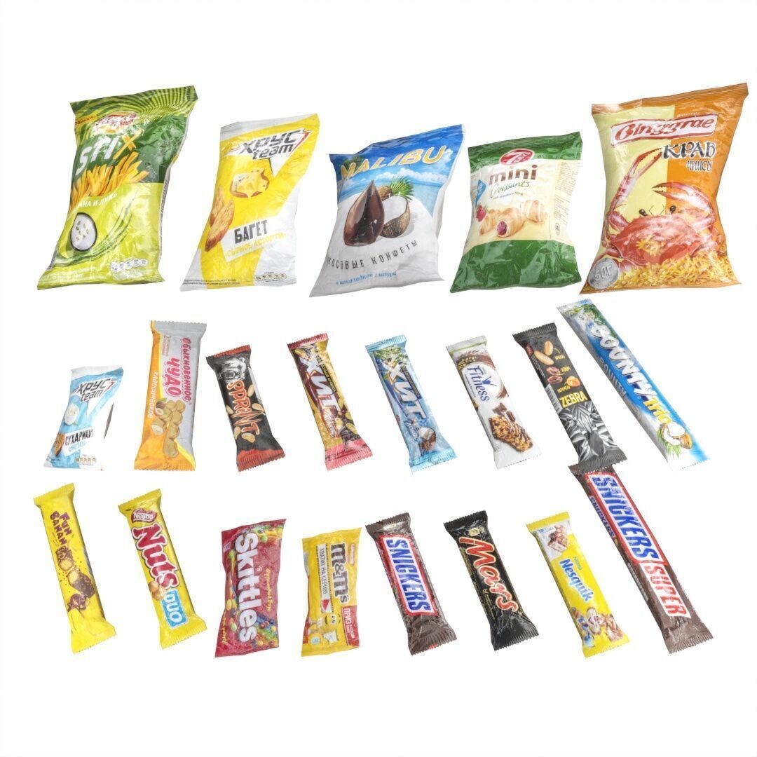 Drinks and Snacks Set - Low-Poly Game-Ready 3D Model