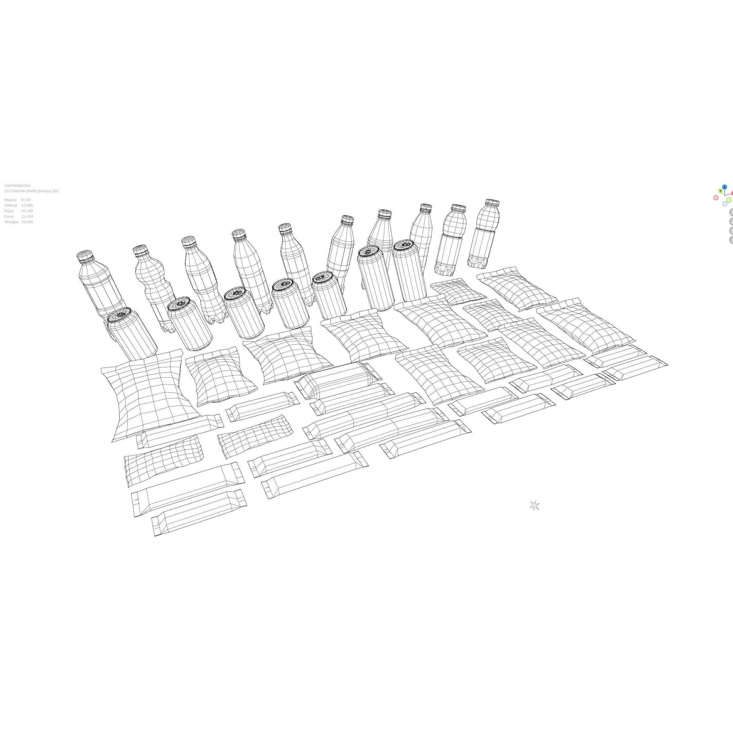 Drinks and Snacks Set - Low-Poly Game-Ready 3D Model - View 16