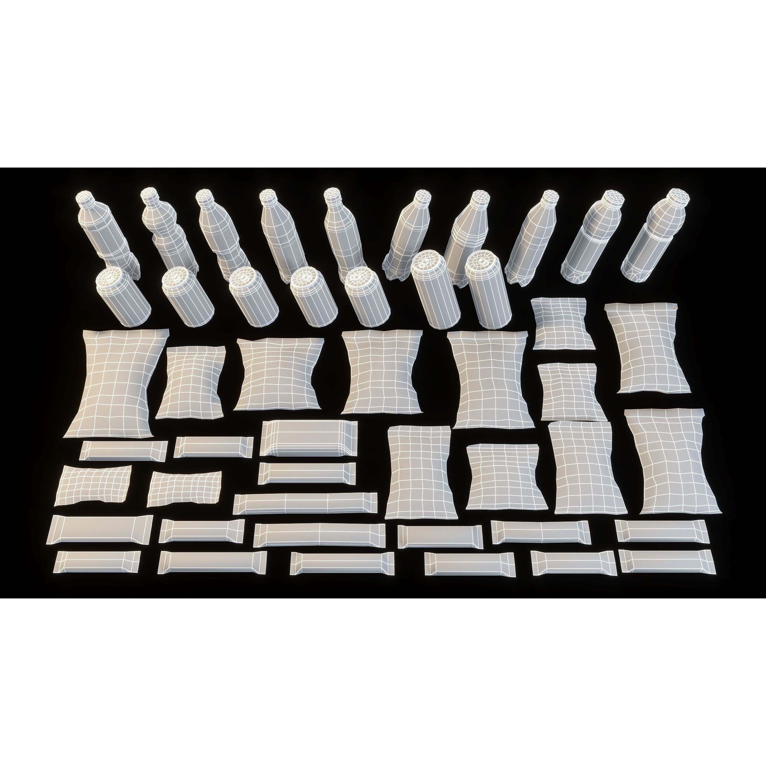 Drinks and Snacks Set - Low-Poly Game-Ready 3D Model - View 17