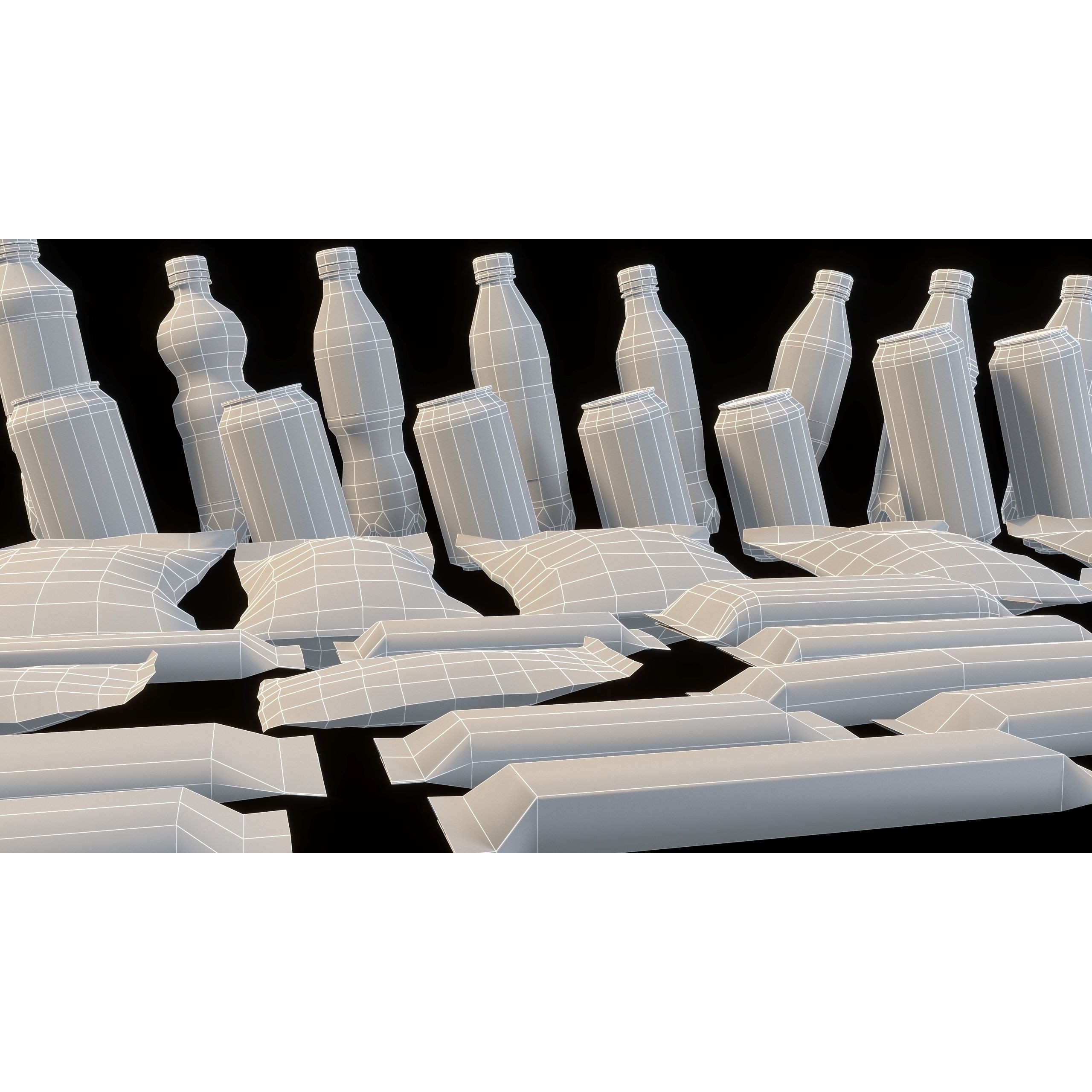 Drinks and Snacks Set - Low-Poly Game-Ready 3D Model - View 19