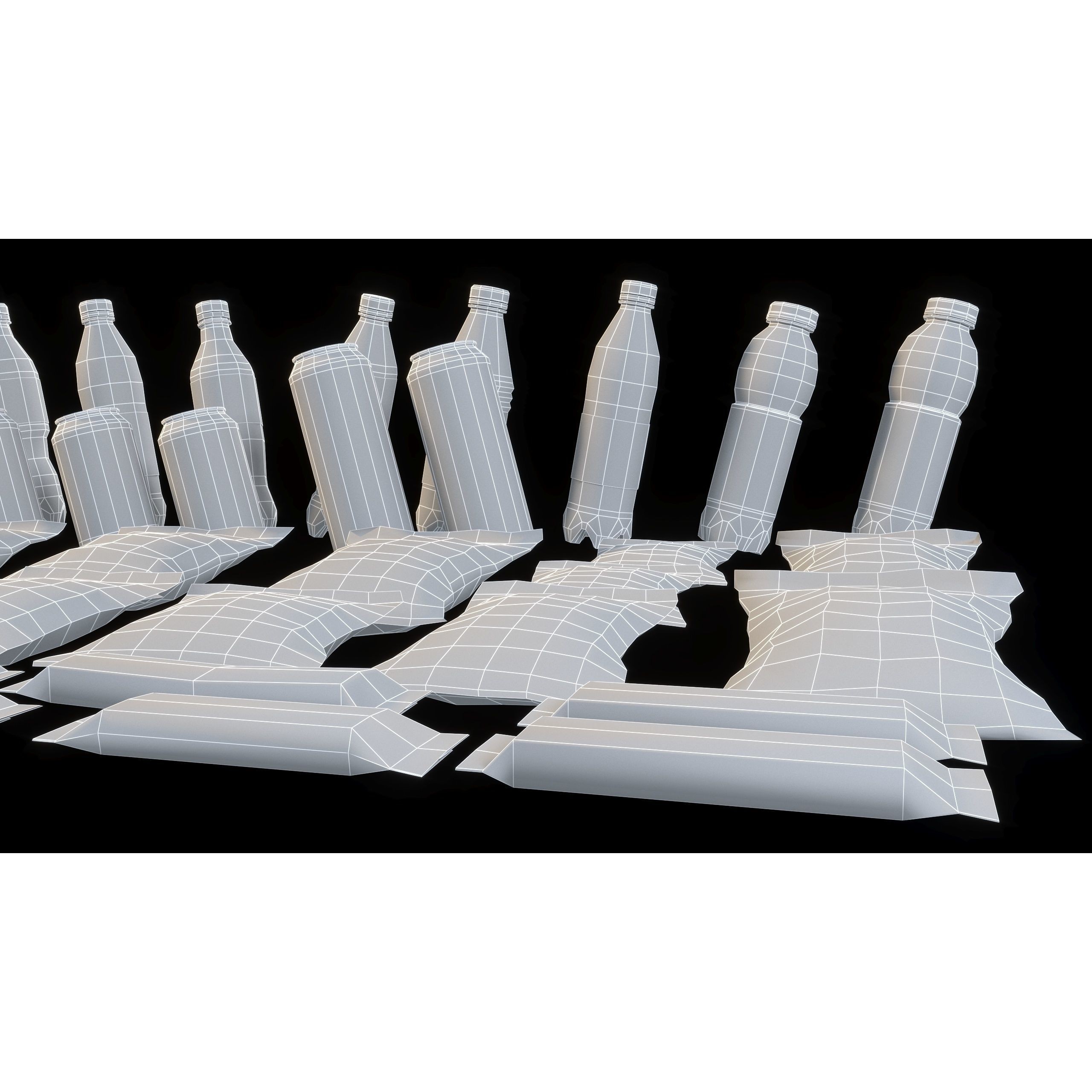 Drinks and Snacks Set - Low-Poly Game-Ready 3D Model - View 20