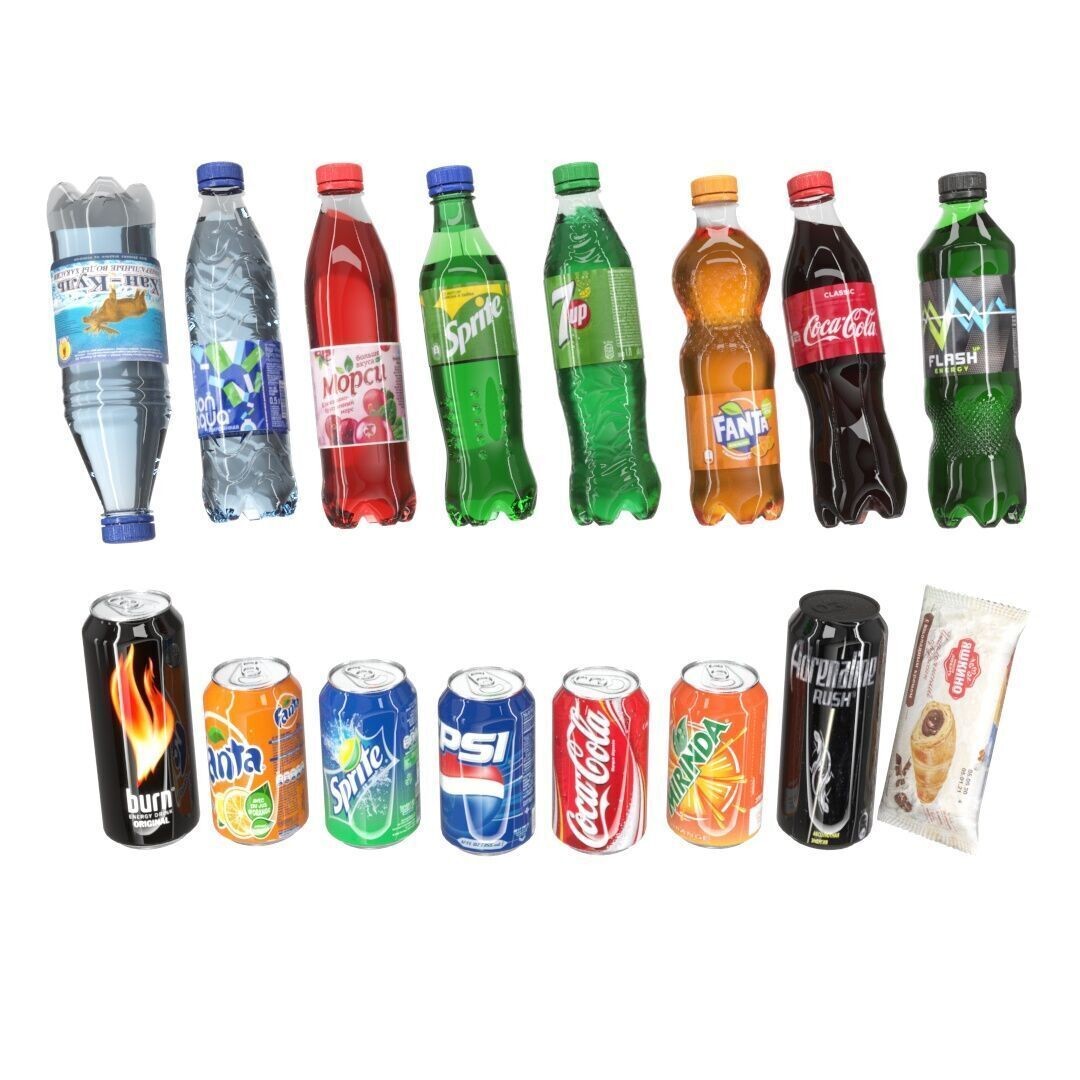 Drinks and Snacks Set - Low-Poly Game-Ready 3D Model - View 24