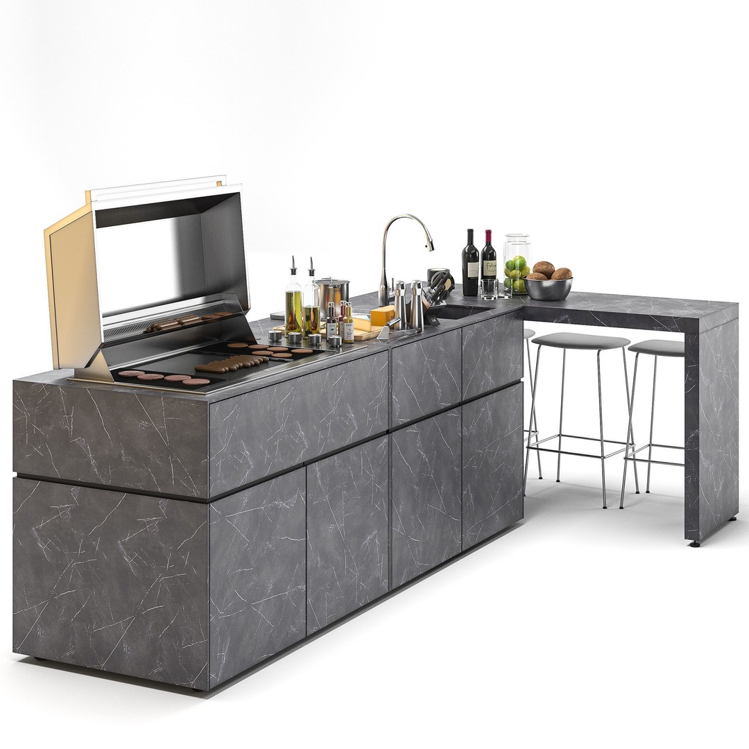 bbqube 3D Model – Modular Outdoor Kitchen with PBR Textures, FBX - View 4