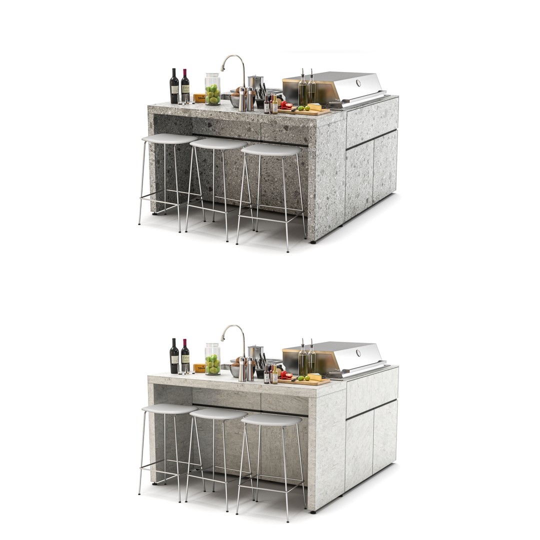 bbqube 3D Model – Modular Outdoor Kitchen with PBR Textures, FBX - View 5