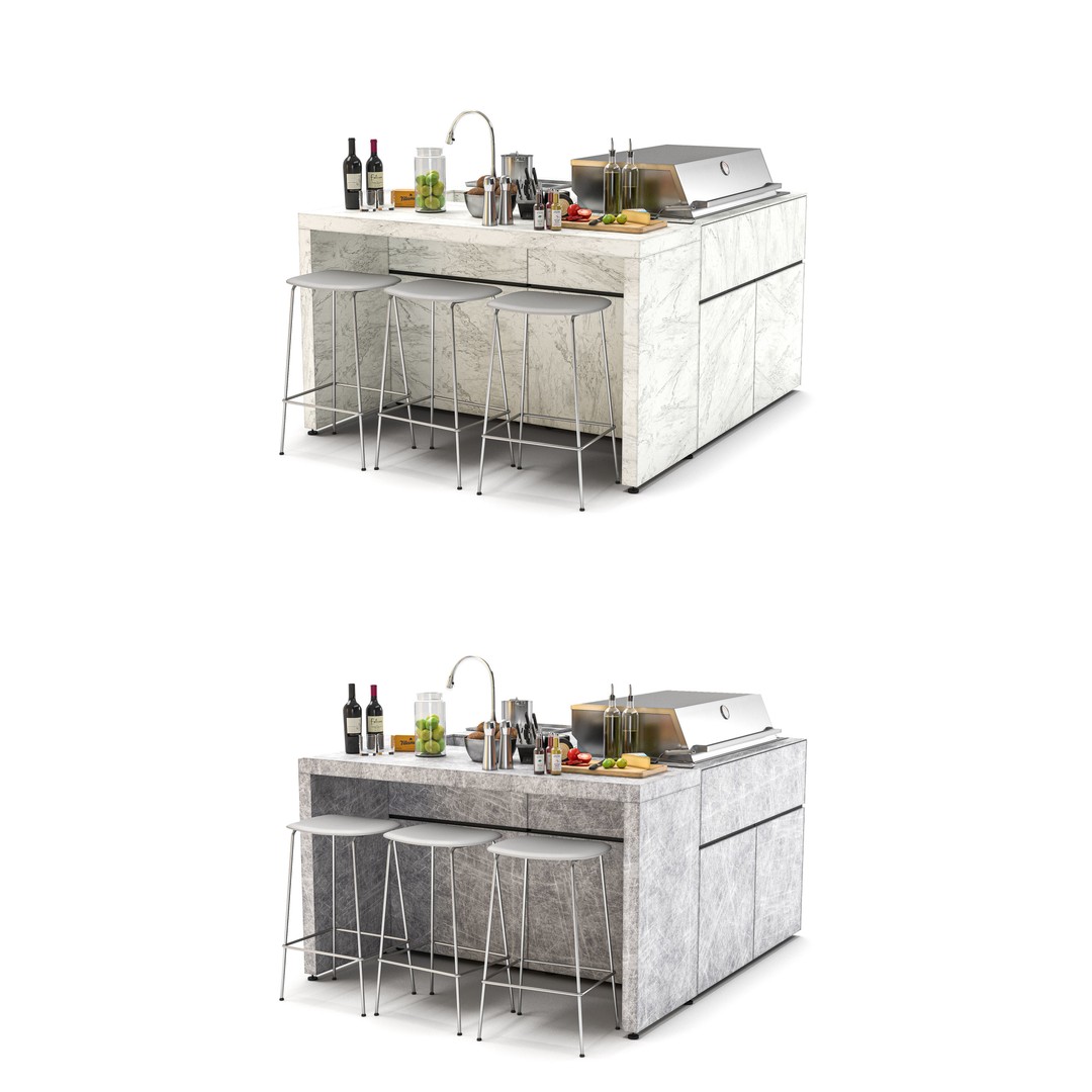 bbqube 3D Model – Modular Outdoor Kitchen with PBR Textures, FBX - View 6