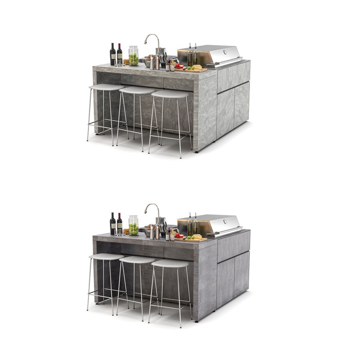 bbqube 3D Model – Modular Outdoor Kitchen with PBR Textures, FBX - View 7