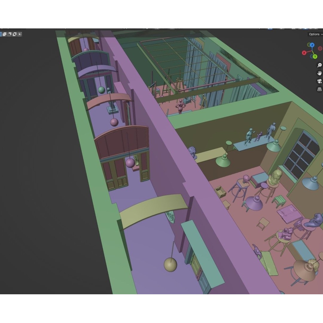 Academy of Fine Arts 3D Model – Mid Poly Architectural Interior, Blender