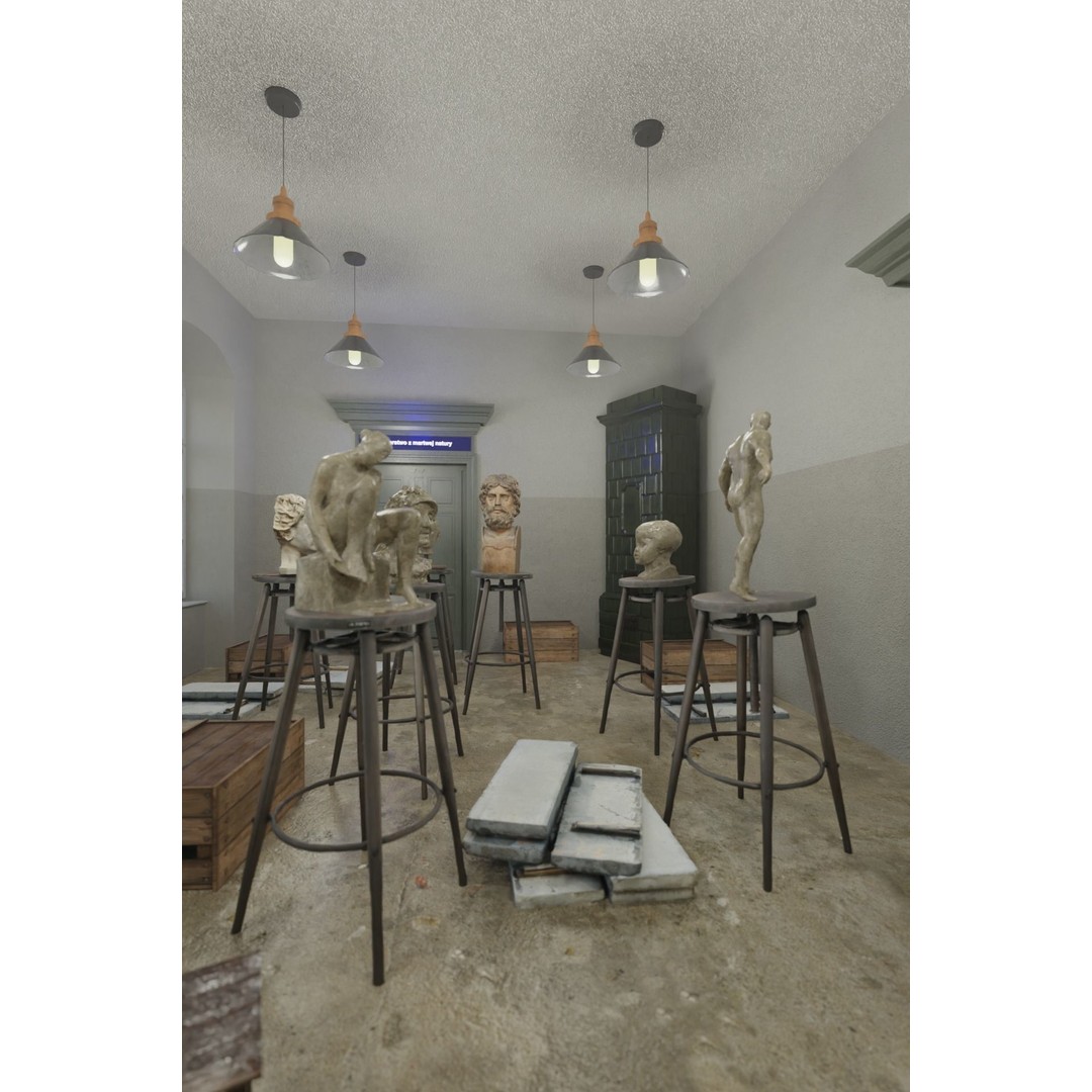 Academy of Fine Arts 3D Model – Mid Poly Architectural Interior, Blender - View 10