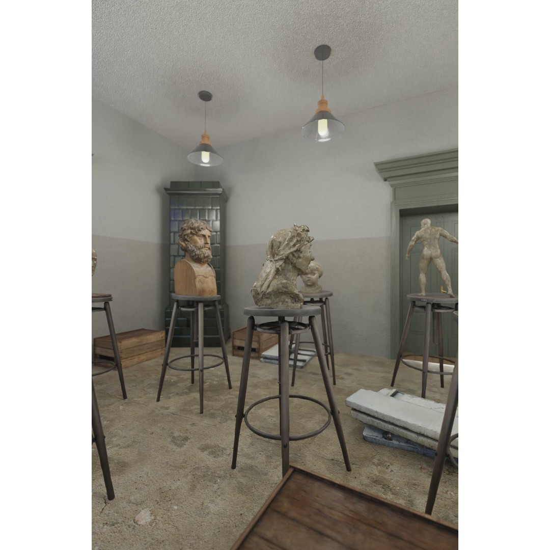 Academy of Fine Arts 3D Model – Mid Poly Architectural Interior, Blender - View 11