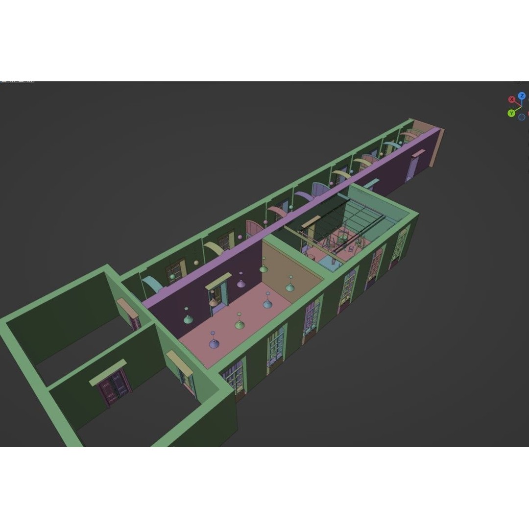 Academy of Fine Arts 3D Model – Mid Poly Architectural Interior, Blender - View 15