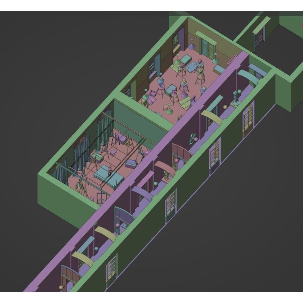 Academy of Fine Arts 3D Model – Mid Poly Architectural Interior, Blender - View 16