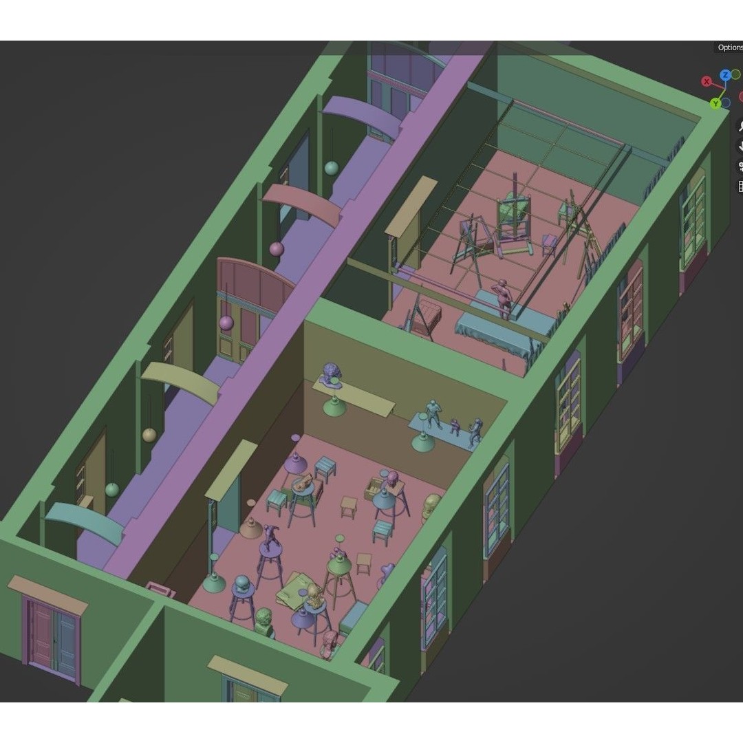 Academy of Fine Arts 3D Model – Mid Poly Architectural Interior, Blender - View 17