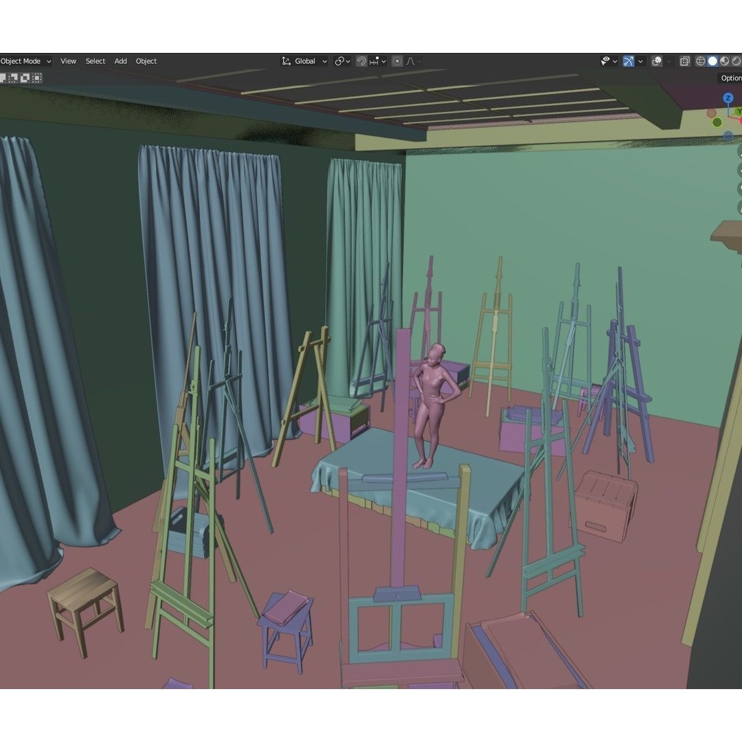 Academy of Fine Arts 3D Model – Mid Poly Architectural Interior, Blender - View 19