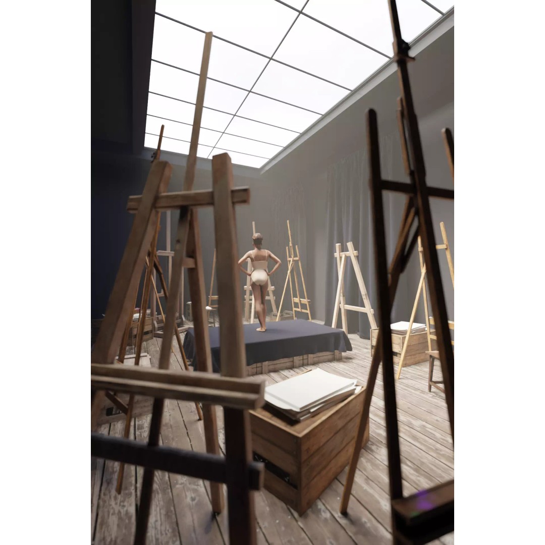 Academy of Fine Arts 3D Model – Mid Poly Architectural Interior, Blender - View 2