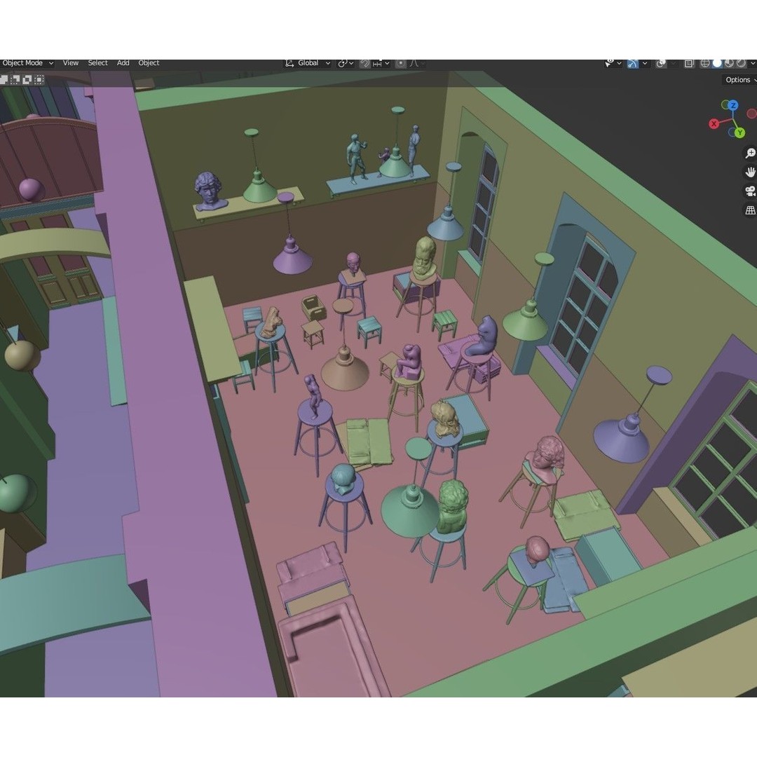 Academy of Fine Arts 3D Model – Mid Poly Architectural Interior, Blender - View 20