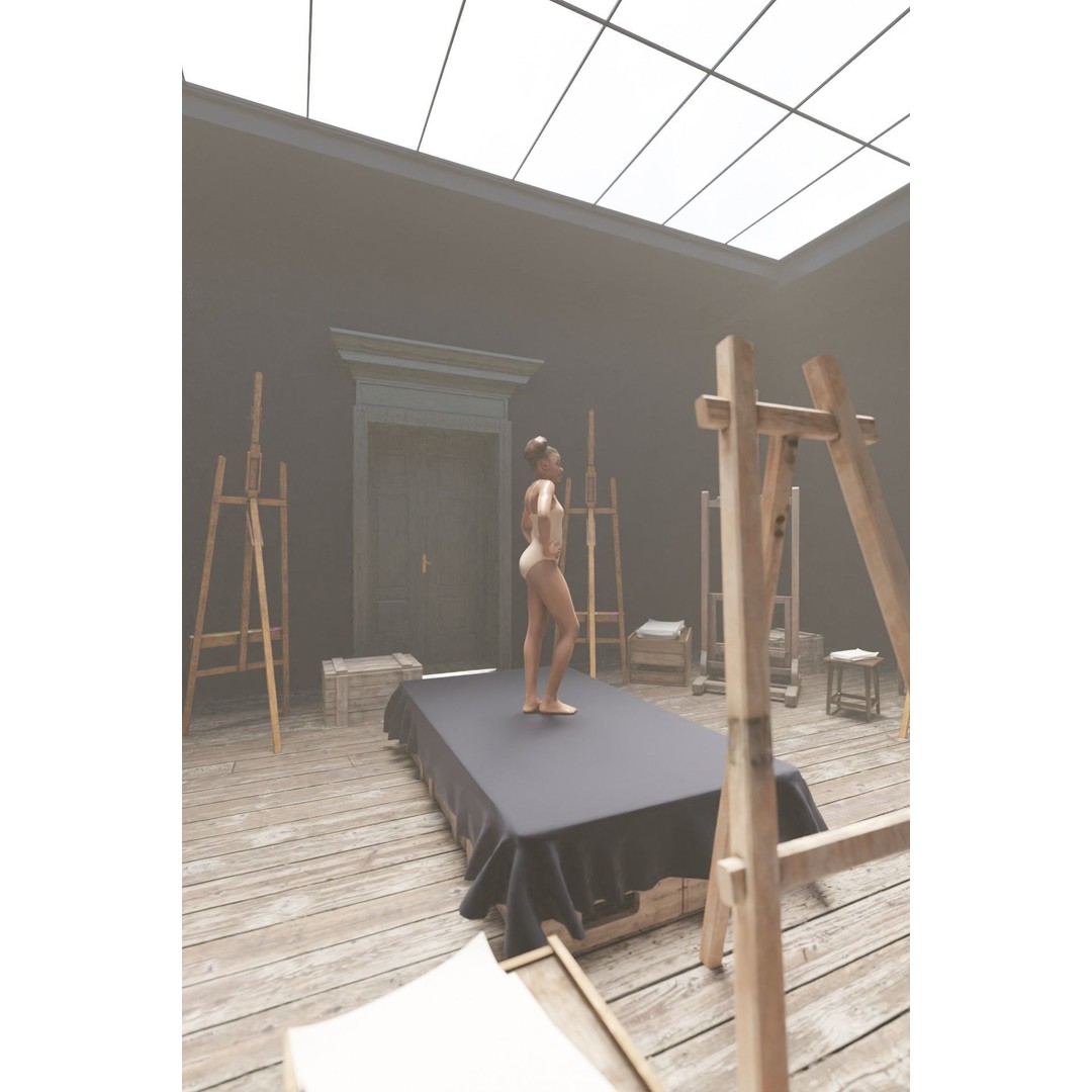 Academy of Fine Arts 3D Model – Mid Poly Architectural Interior, Blender - View 3