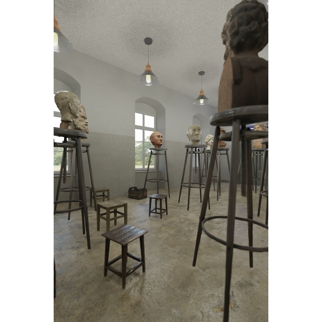 Academy of Fine Arts 3D Model – Mid Poly Architectural Interior, Blender - View 8