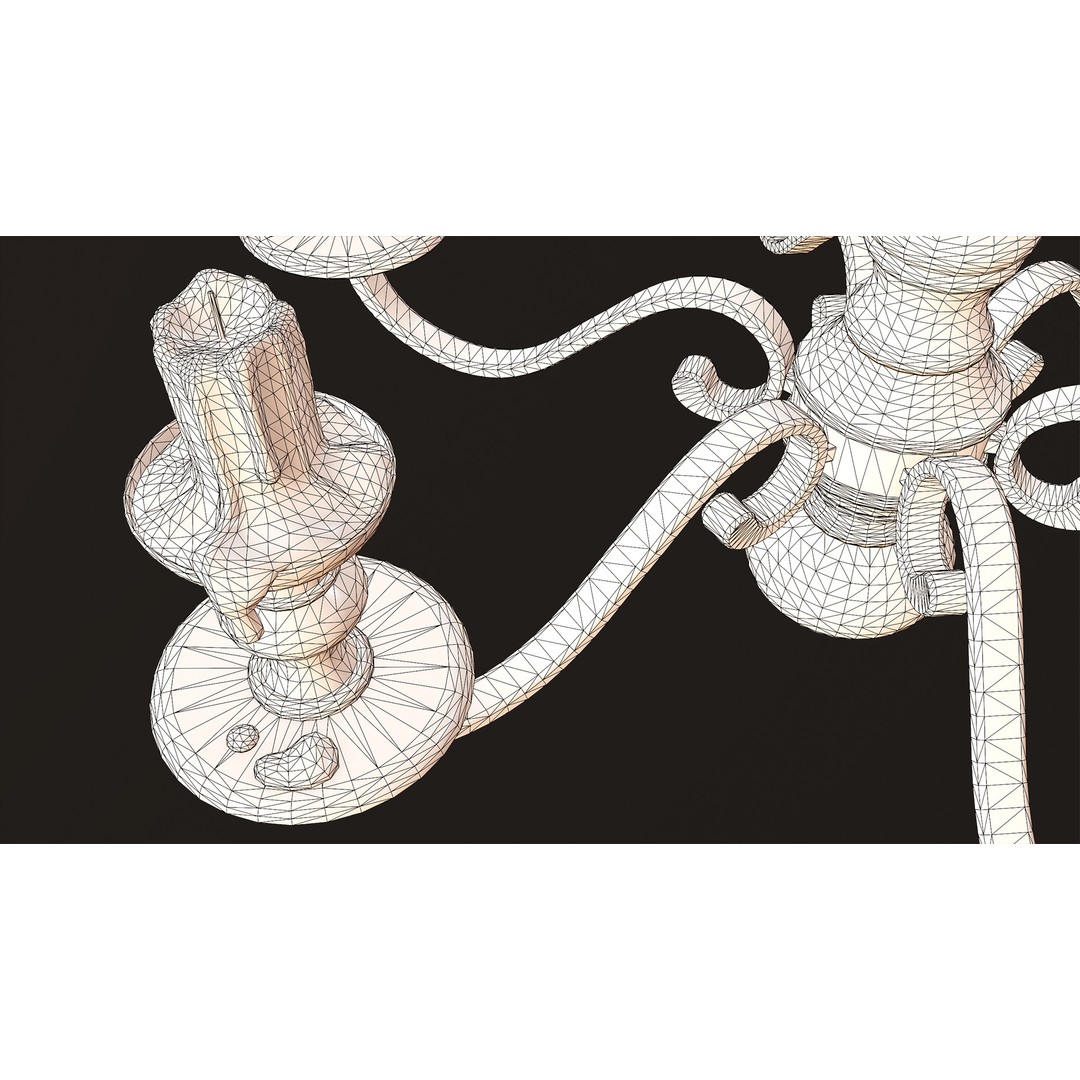 Candlesticks and Chandeliers 3D Model – PBR Game Ready Low-Poly Set