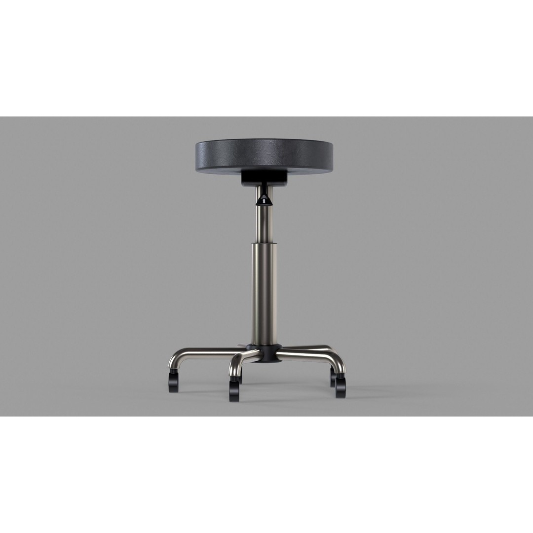 Medical Lab Stool 3D Model – Low Poly PBR Asset for Science - View 10