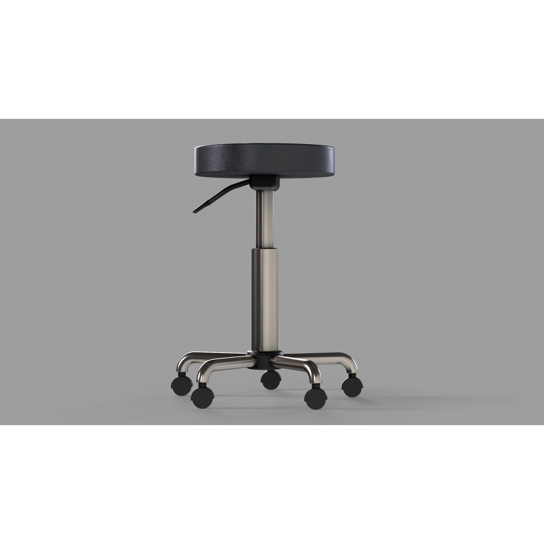 Medical Lab Stool 3D Model – Low Poly PBR Asset for Science - View 11