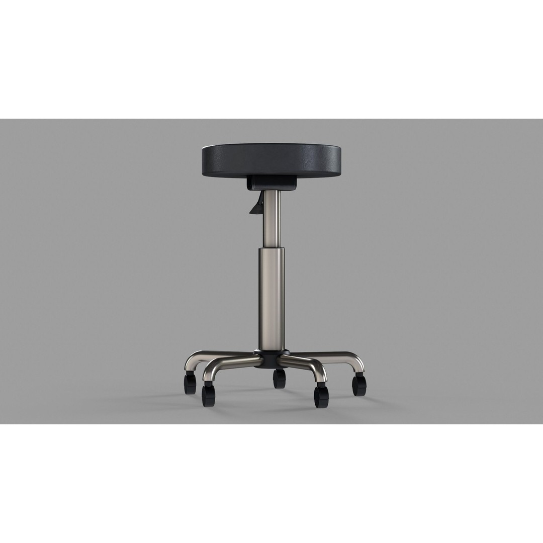 Medical Lab Stool 3D Model – Low Poly PBR Asset for Science - View 12