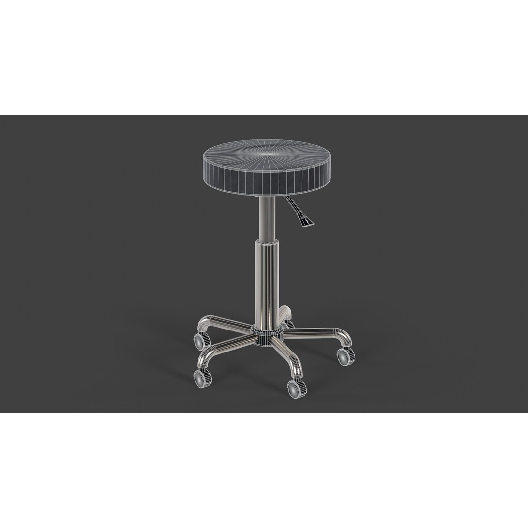 Medical Lab Stool 3D Model – Low Poly PBR Asset for Science - View 13