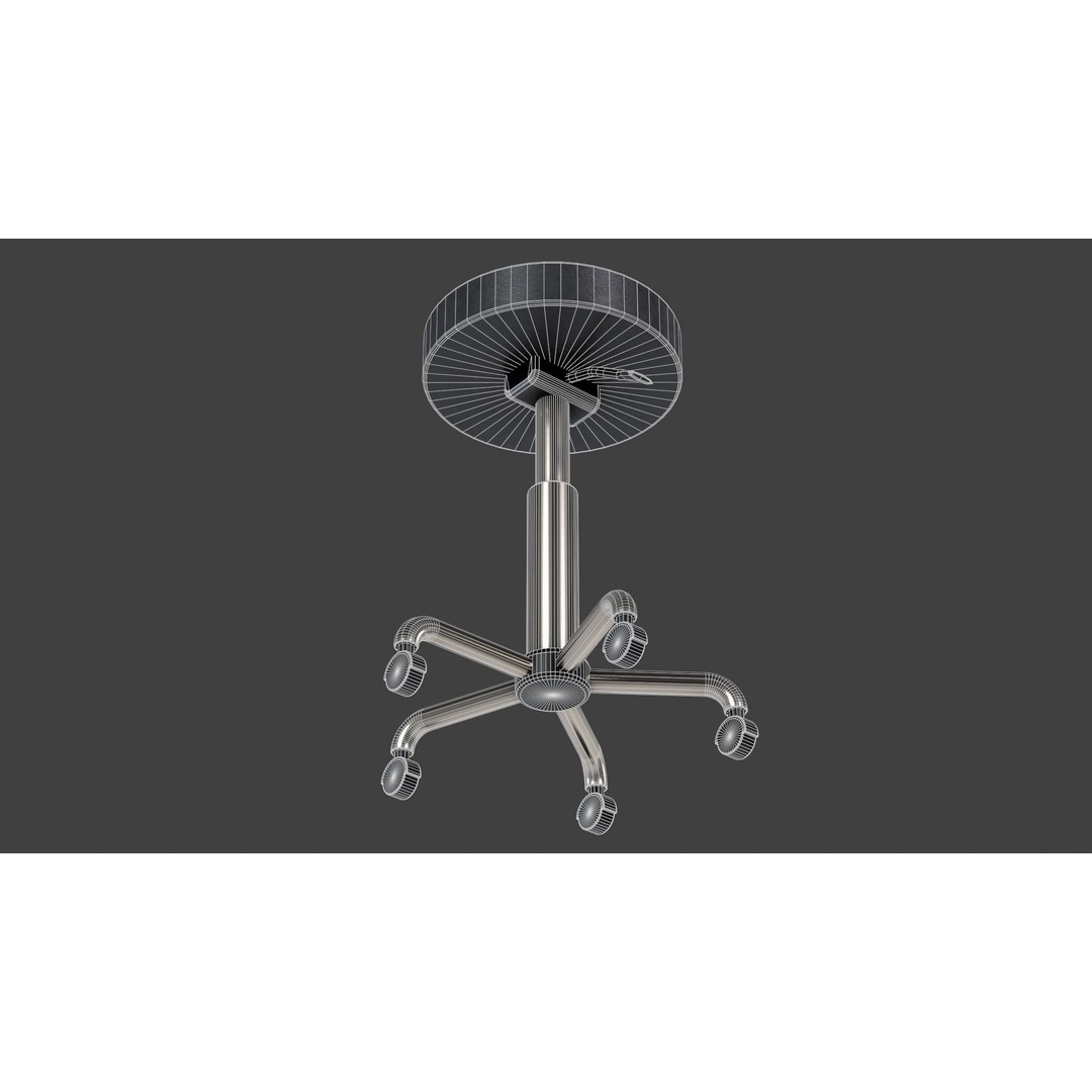 Medical Lab Stool 3D Model – Low Poly PBR Asset for Science - View 14