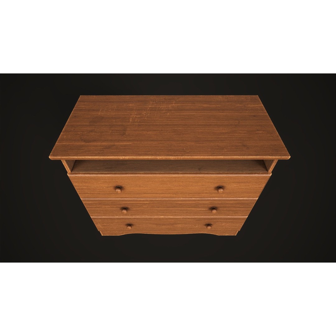 Furniture Set 3D Model – Low Poly Wardrobe, Cabinet, Commode, Bookcase - View 14