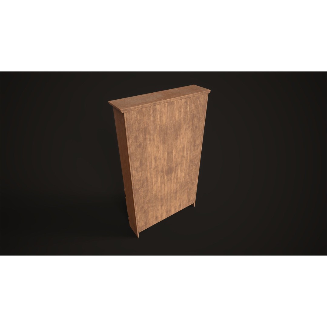 Furniture Set 3D Model – Low Poly Wardrobe, Cabinet, Commode, Bookcase - View 25