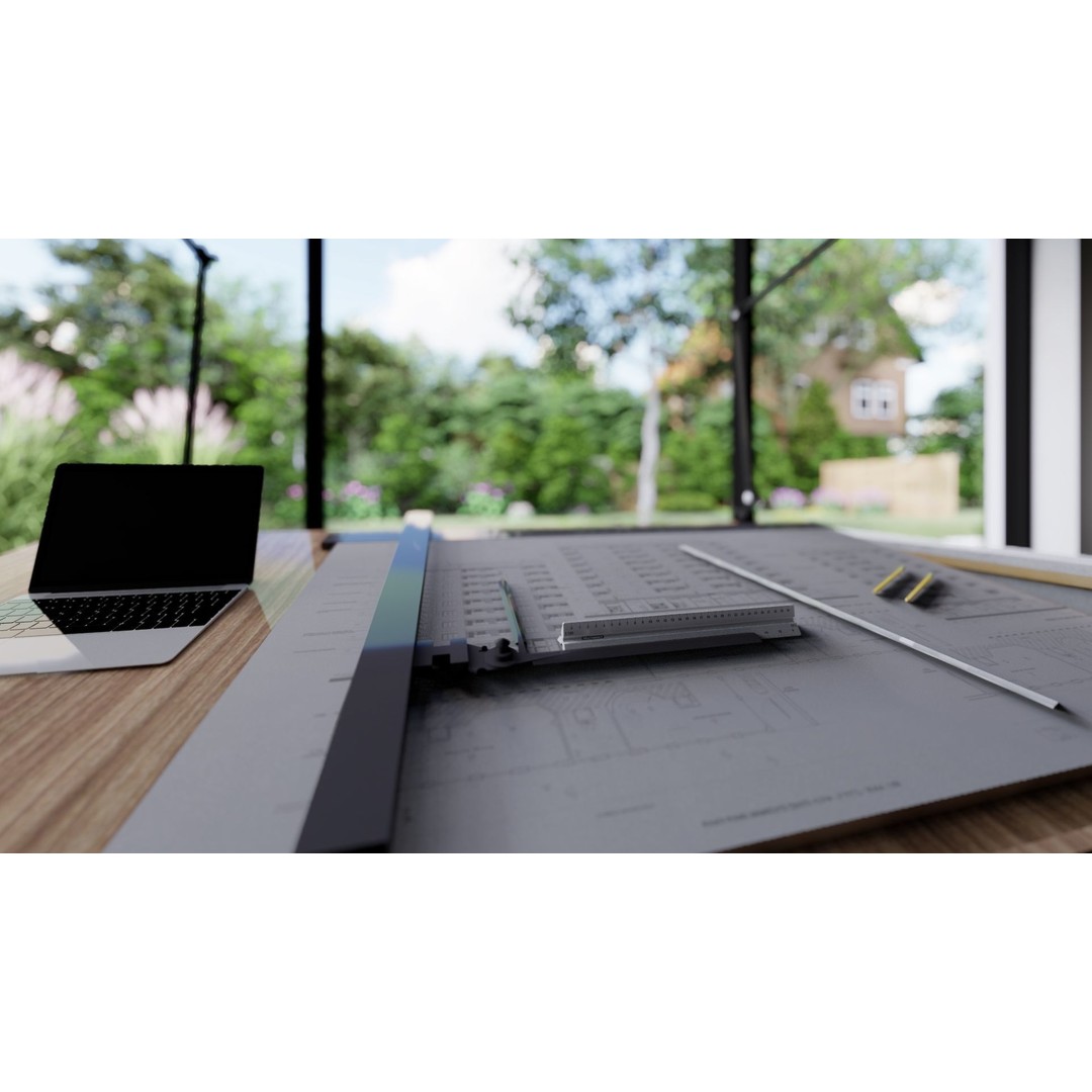 Drafting Table 3D Model – Low Poly Furniture Asset, FBX, OBJ - View 11