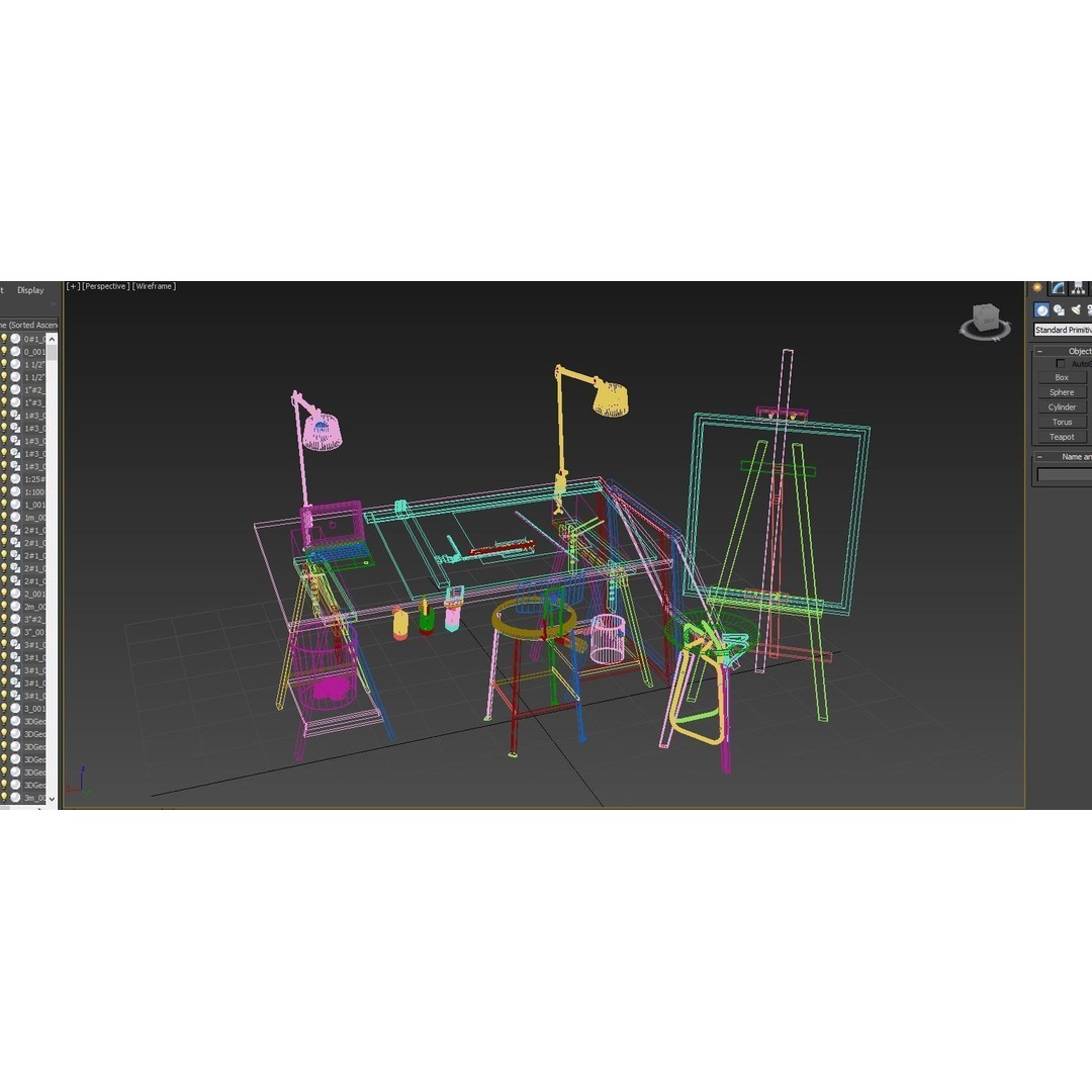 Drafting Table 3D Model – Low Poly Furniture Asset, FBX, OBJ - View 18